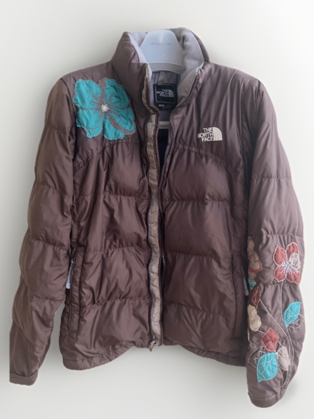 Rare Vintage The North Face Nuptse 700 SE Floral Puffer Jacket Brown Womens PS